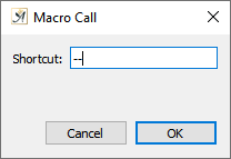 Text macro call dialog